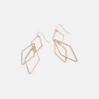 WN005154 Dangling Diamond Shapes Gold Ear 5C50