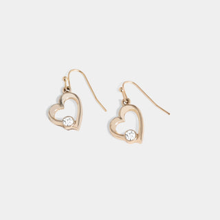 WN005167 Simple Heart Dangle Gold Ear 5C50