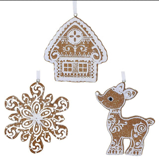 Gingerbread 3D Ornament House, Snowflake, Reindeer #134863