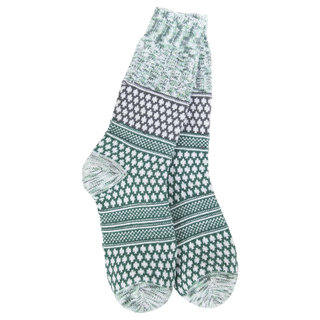 76329 WS77724 Gallery Textured Crew Socks Spruce Multi