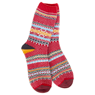 76401 WSHSECRW Seasonal Crew Socks Red Multi