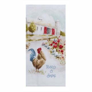 Countryside Rooster Farm Scene Dual Purpose Towel #R8020