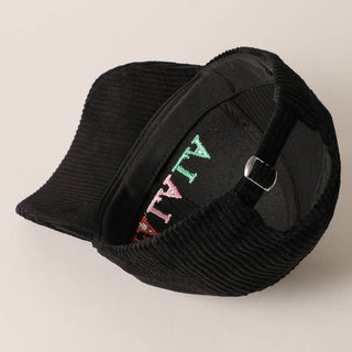 FALALA Colorful Embroidery Corduroy Cap
