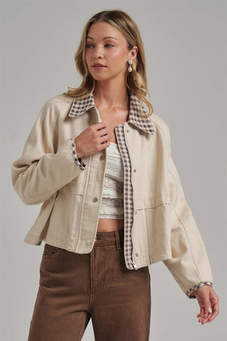 JLT00253-01 Jacket Oatmeal/Brown