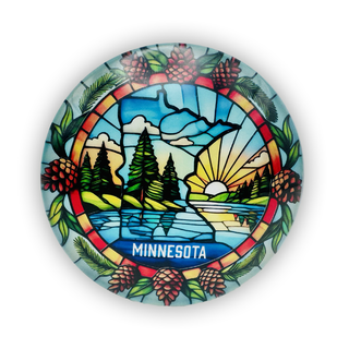 MN Pinecone Stained Glass Magnet 