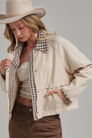 JLT00253-01 Jacket Oatmeal/Brown