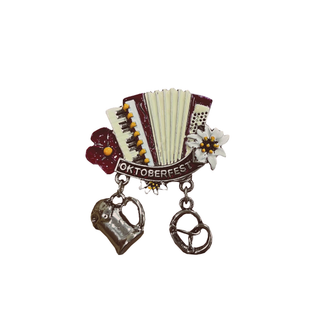 Oktoberfest German Accordian Metal Hat Pin with "Oktoberfest