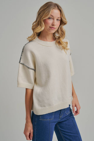 JLT00291-01 Sweater Oatmeal/Black