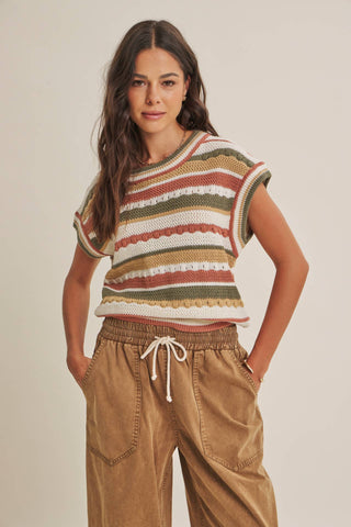 J3200SW Sweater Vest Olive Multi