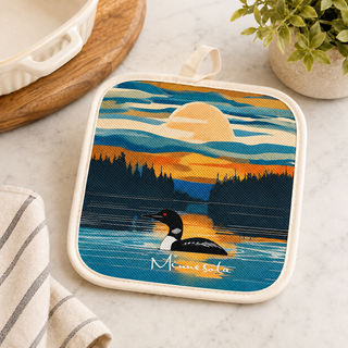 Minnesota Still Life Loon Pot Holder 