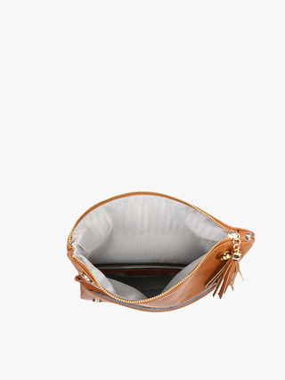 M2435 Isadora Dist. Whipstitch Crossbody w/ Tassel Zip