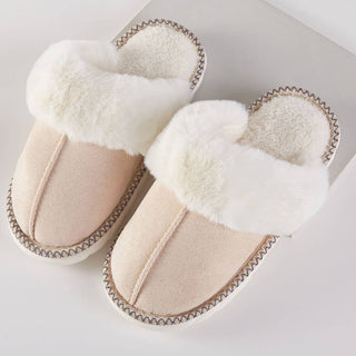 Fluffy Faux Fur Lined Indoor Slippers