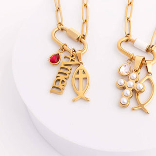 18KGoldPVD/SSteel Amen Charm 6W2