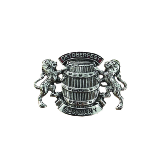Oktoberfest German Lions & Barrels Metal Hat Pin