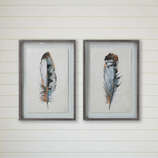 Framed Wall Decor With Feather #DF0074A