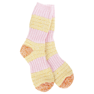 76464 Weekend Collection Patch Crew Pink/Honey Socks