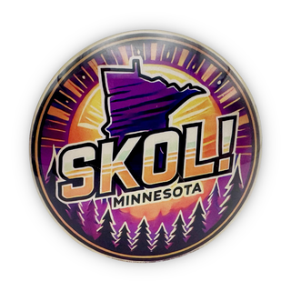 MN SKOL Purple & Gold Glass Magnet