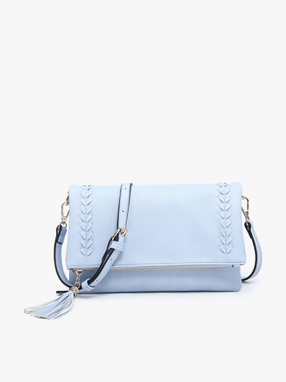 M2435 Isadora Dist. Whipstitch Crossbody w/ Tassel Zip