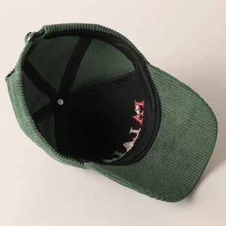 FALALA Colorful Embroidery Corduroy Cap