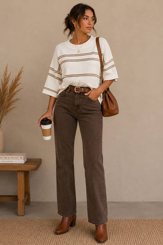 MN5950 Sweater Ivory/Mocha