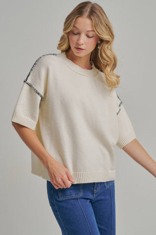 JLT00291-01 Sweater Oatmeal/Black