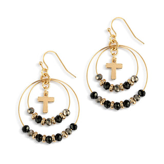 Beaded Prayer Earrings-Black #1004670275