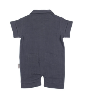 Organic Muslin S-Sleeve Coverall Dusk #N461dsk