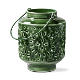 Aura Enamel Metal Lantern Green Small #G19810