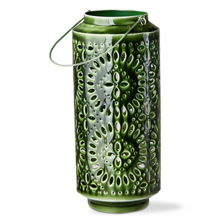 Aura Enamel Metal Lantern Green Large #G19807