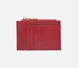 WL1991LZ-WN Sia Lizard Card Holder Wallet - Wine