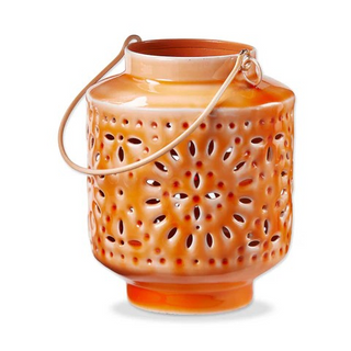 Aura Enamel Metal Lantern Tangerine Small #G19813