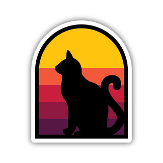 Cat Silhouette Sticker #1087-LSTK