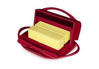 Red Butter Dish W/Spreader #BTRRED1003