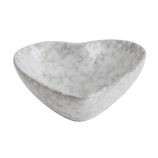 Stoneware Heart Dish Antique White #DA8408